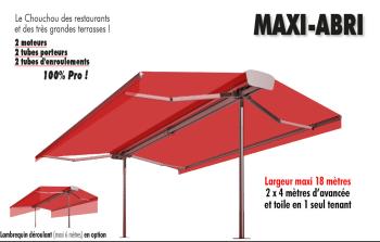 Store Double-Pente Maxi-Abri 7,11 m à 9,45 m de MATEST Garantie 12 ans