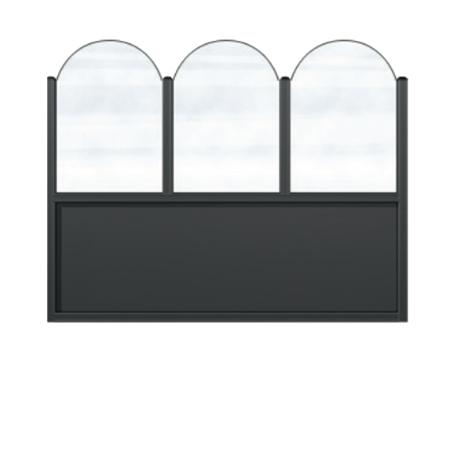 Claustra ELEGANCE Venezia H154 ou H180: Paravent de terrasse pas cher en aluminium vitrés pour restaurants, bars