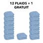 Lot de 12 Plaids Polaires 190 x 120 cm Rest-O-Cho + 1 offert 310g de terrasse PARIS E-Terrasses pour CHR Broderie Plaid : Sans personnalisation
