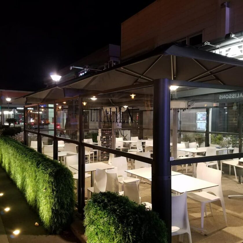 terrasse extérieur avec paravents