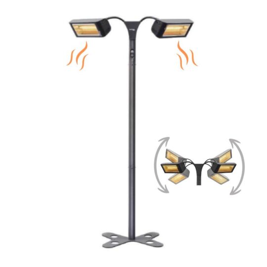 Chauffage Extérieur DOUBLE HEAD pour terrasses de restaurant, café, hôtel