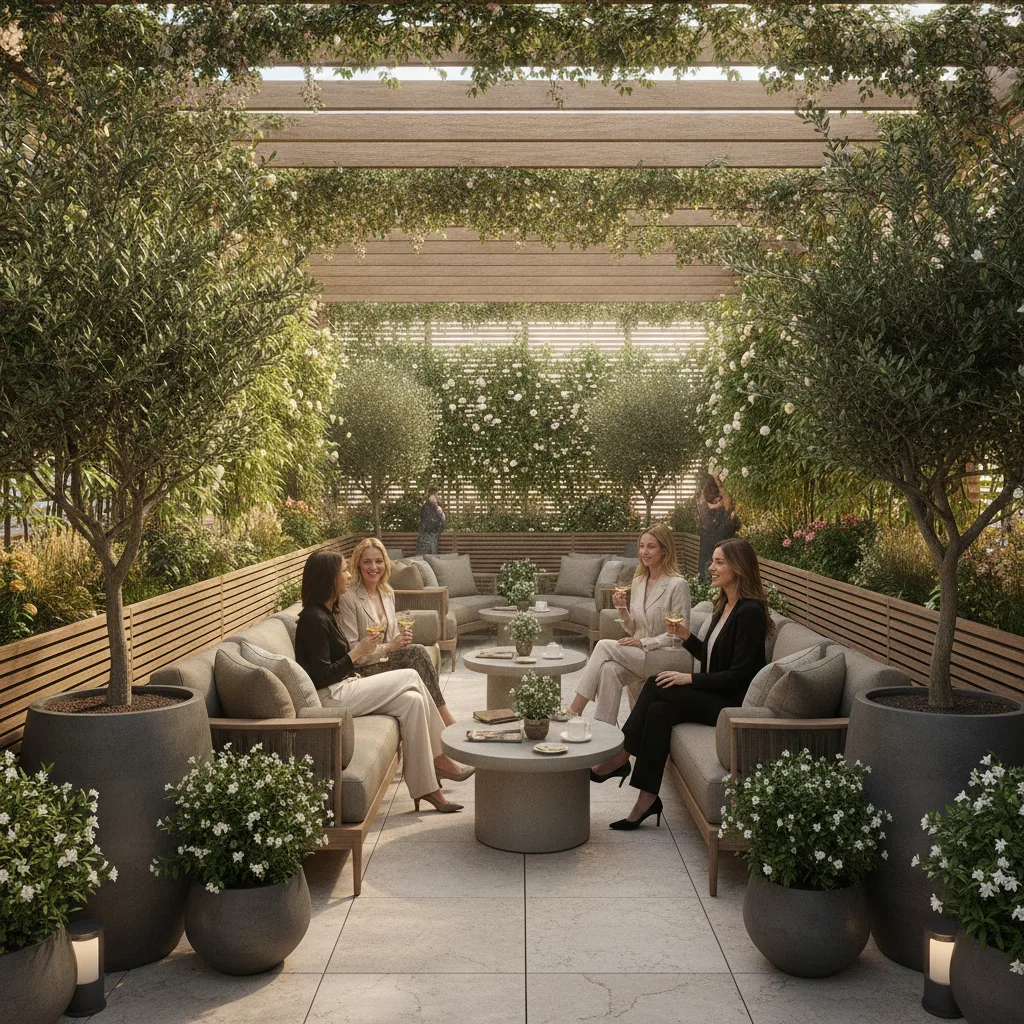 intégration du végétal sur la terrasse