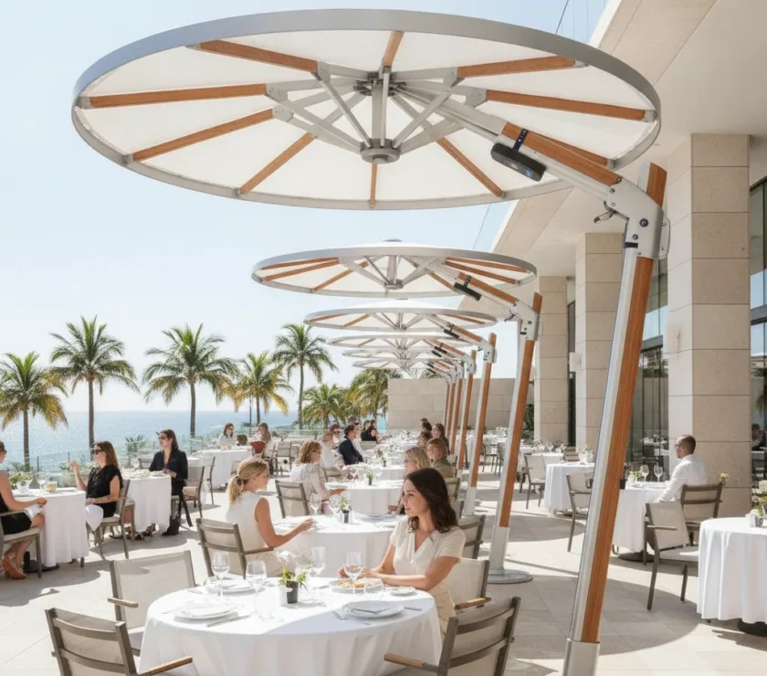 Parasol connecté intelligent automatique | E-TERRASSES - parasol connecte intelligent