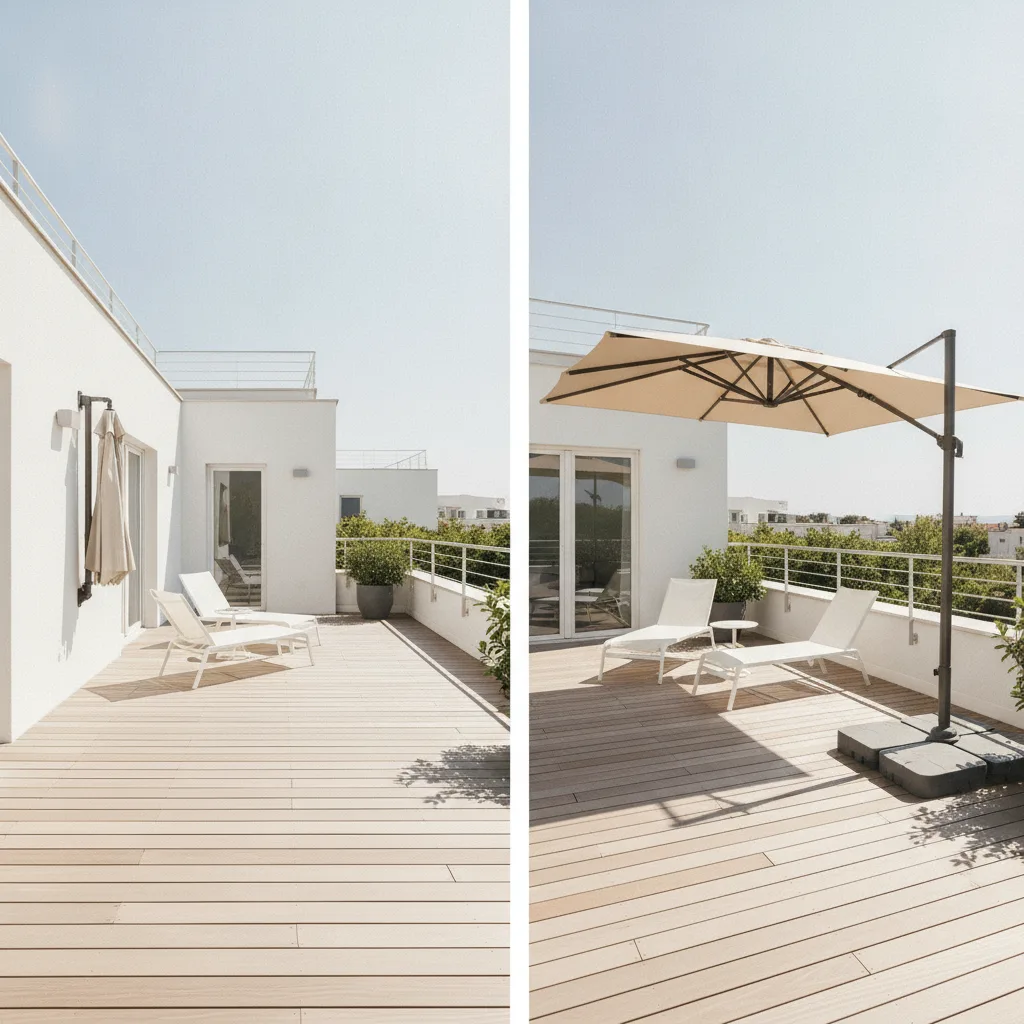 parasol mural vs déporté parasol mural vs déporté