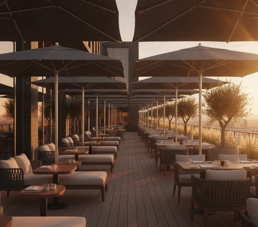 Parasol sur mesure professionnel pour terrasse | E-TERRASSES - parasol sur mesure professionnel