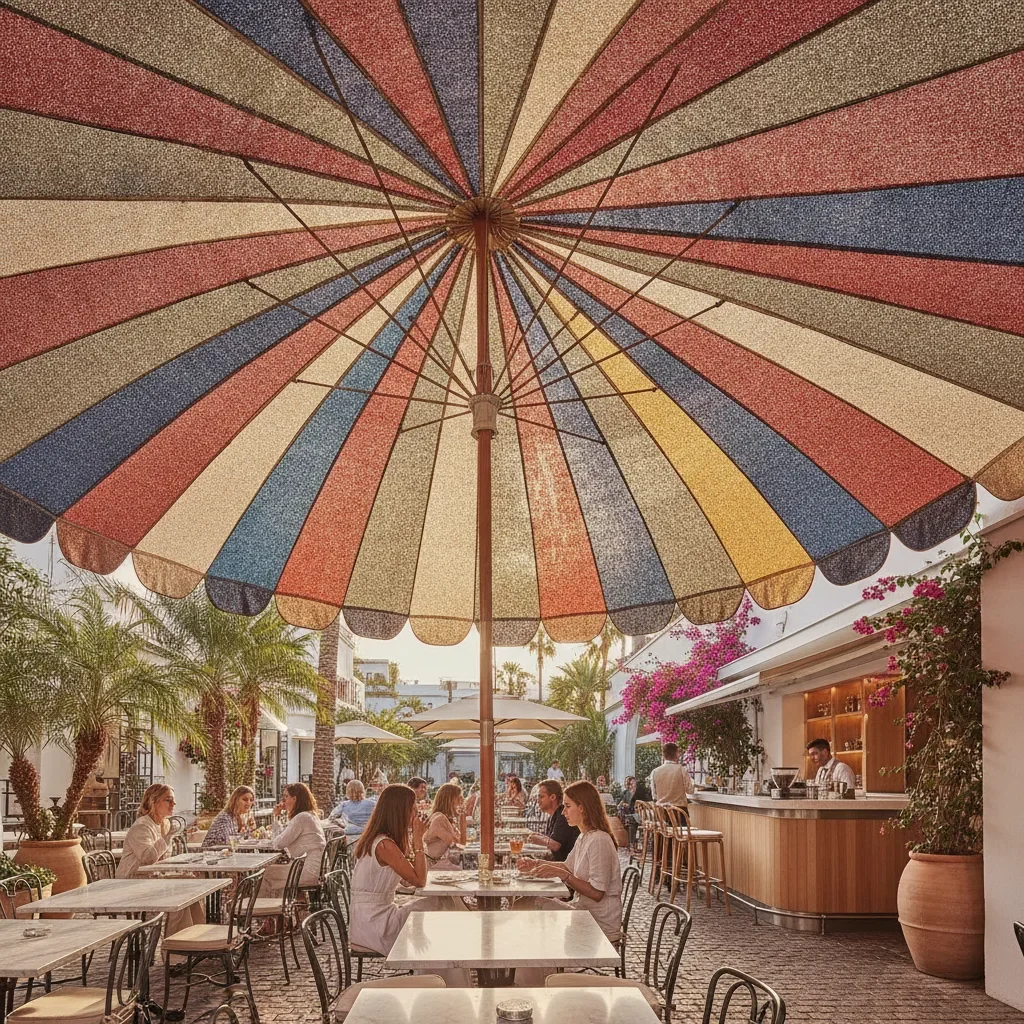 Choix couleur toile parasol | Guide pour terrasses CHR - choix couleur toile parasol