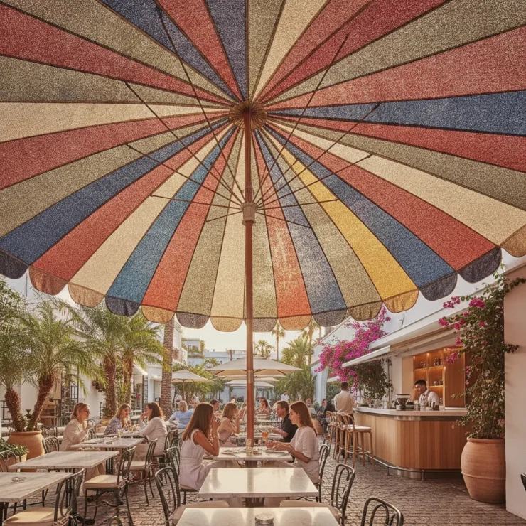 Choix couleur toile parasol | Guide pour terrasses CHR - choix couleur toile parasol