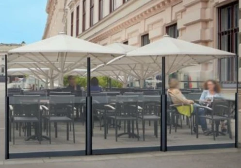 Claustra, Pare-vent télescopique semi-automatique TOTAL VISION 180 cm ou 220 cm Cafés, Hôtels, bars, restaurants et terrasses