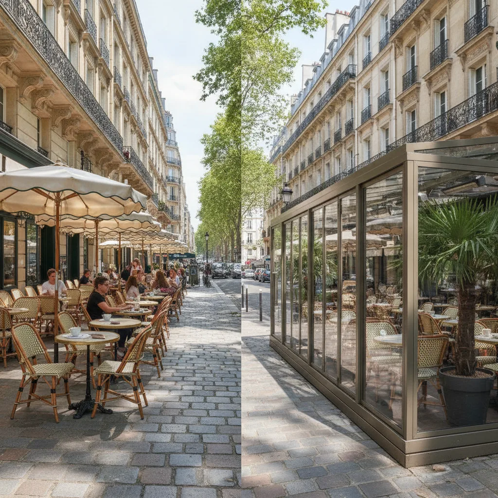 aménagement terrasse de bistrot parisien