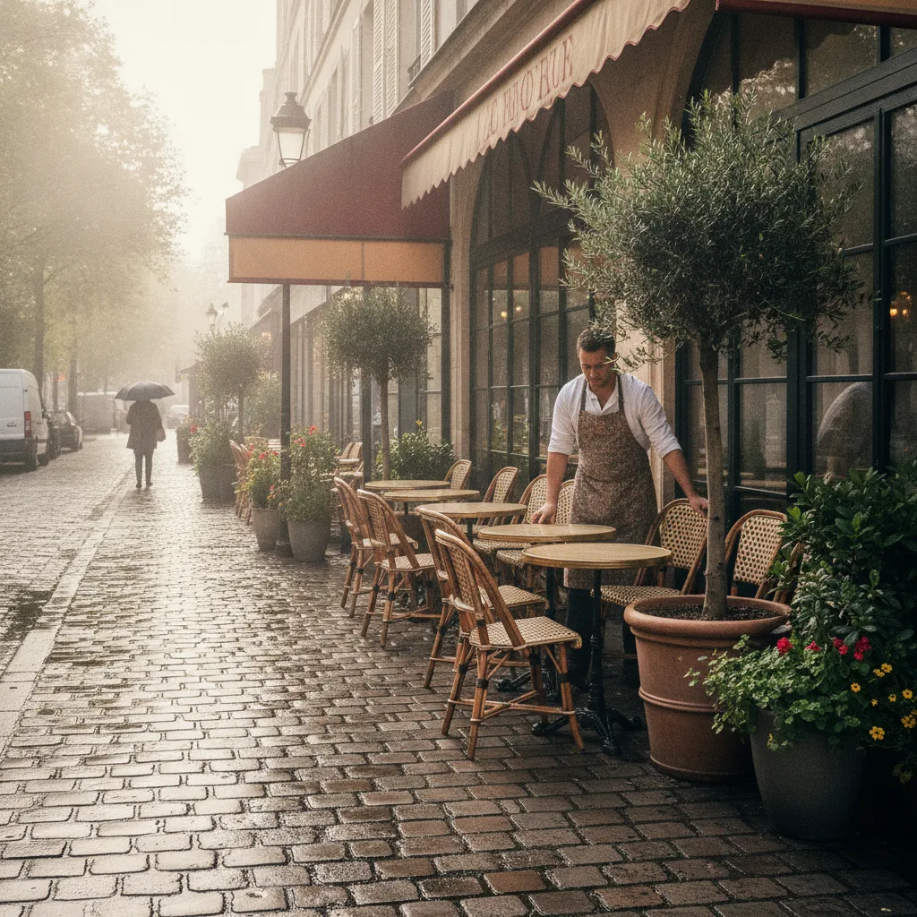 aménagement terrasse de bistrot parisien