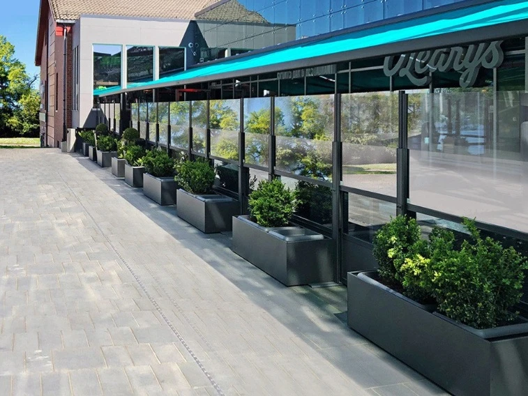Claustra Jardinière Télescopique Up &amp; and Down 150 ou 175 cm pour Cafés, Hôtels, bars, restaurants et terrasses