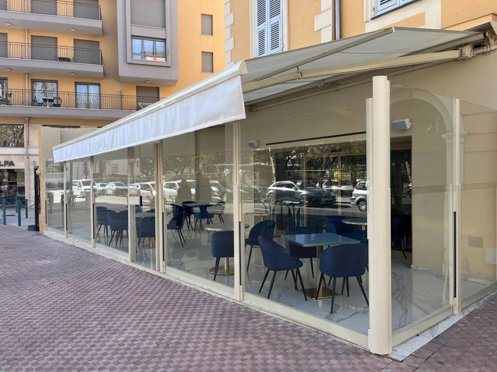 Paravent Fixe en verre TOTAL VISION 150/170/180 cm pour Cafés, Hôtels, bars, restaurants et terrasses