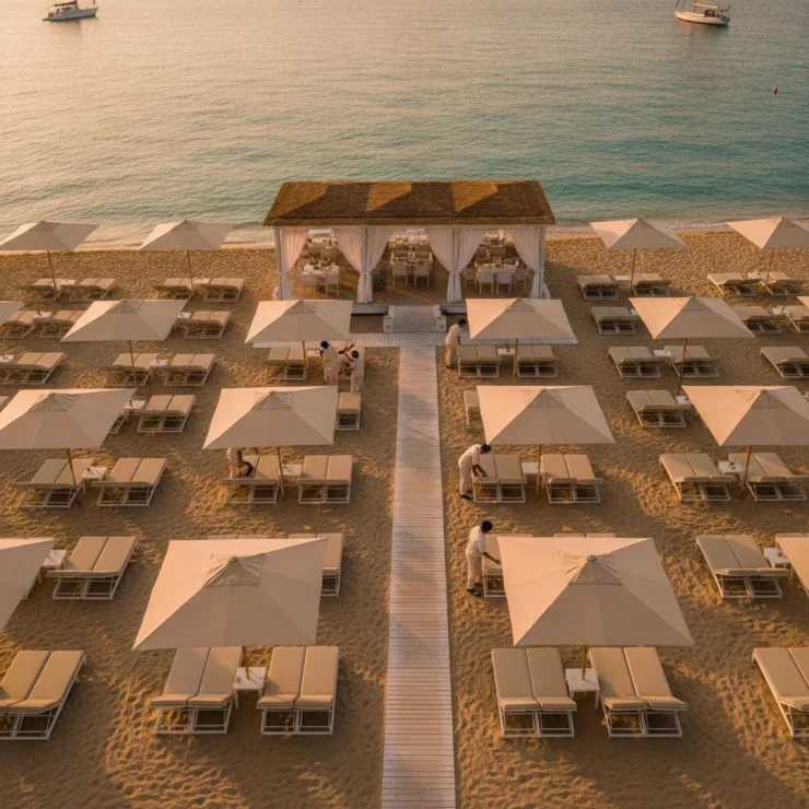 Aménagement plage privée – guide mobilier et parasols - amenagement plage privee