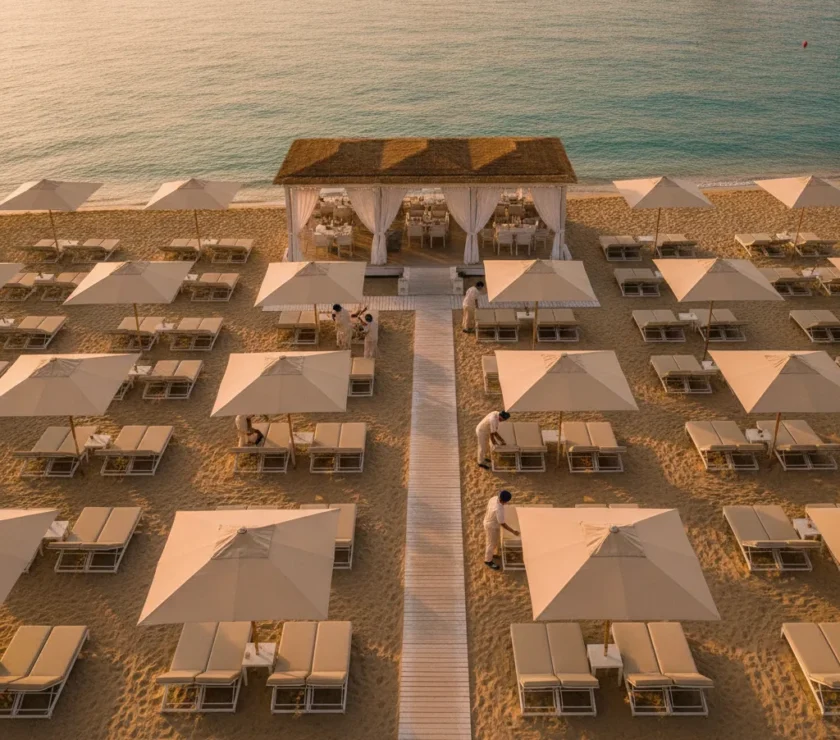 Aménagement plage privée – guide mobilier et parasols - amenagement plage privee