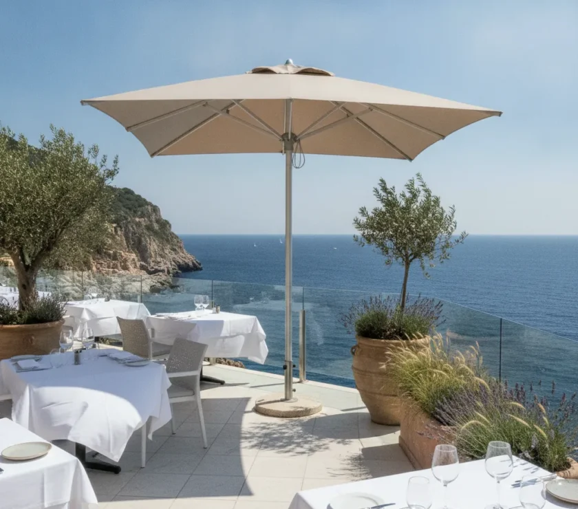 Parasol pour zone venteuse – guide technique CHR 2026 - parasol zone venteuse